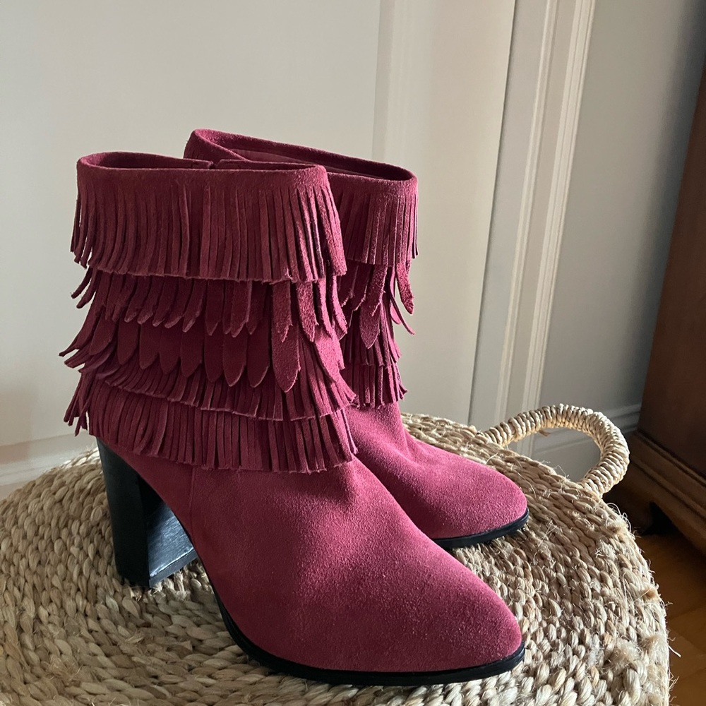 Funky Fringe Vegan Faux Suede Boots